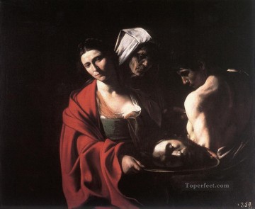 カラヴァッジョ Painting - サロメと洗礼者カラヴァッジョの首